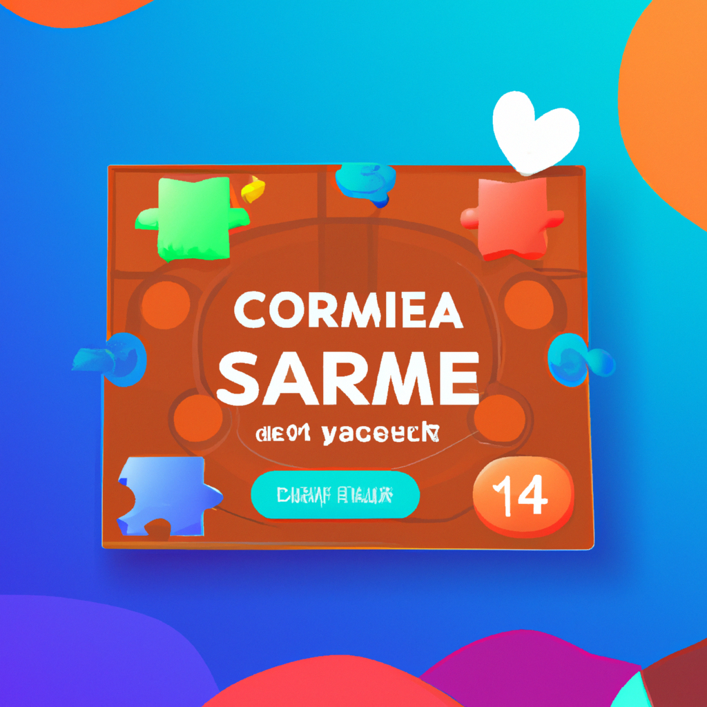 Screenshot: puzzle arena, bright tiles and cooperative markers